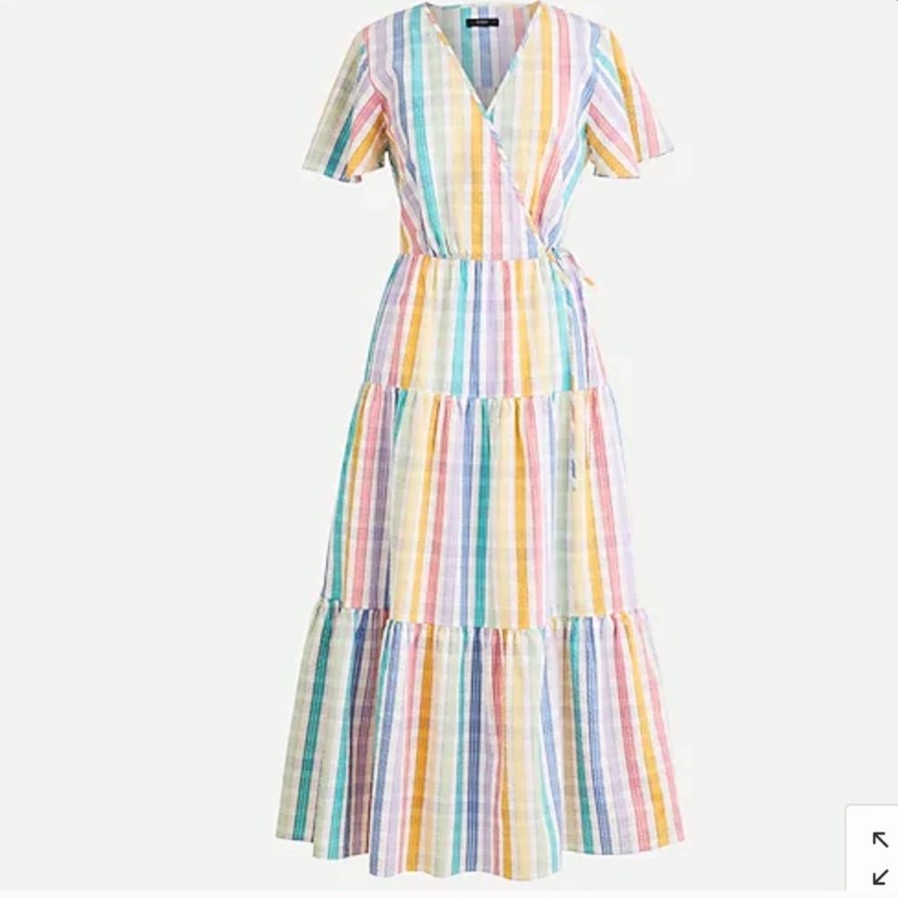 J.Crew Faux-wrap dress in rainbow gingham 18